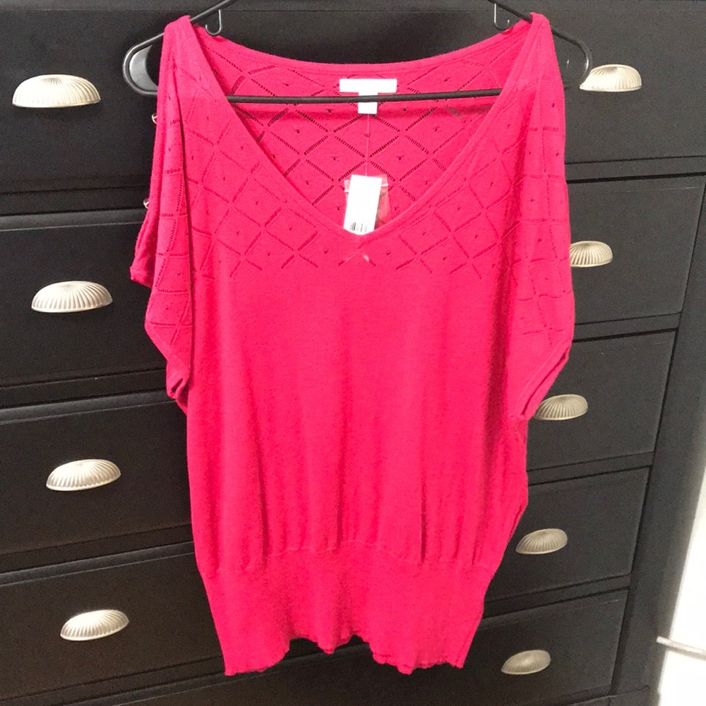 NWT NY and CO Fuchsia Pink Blouse, Size M